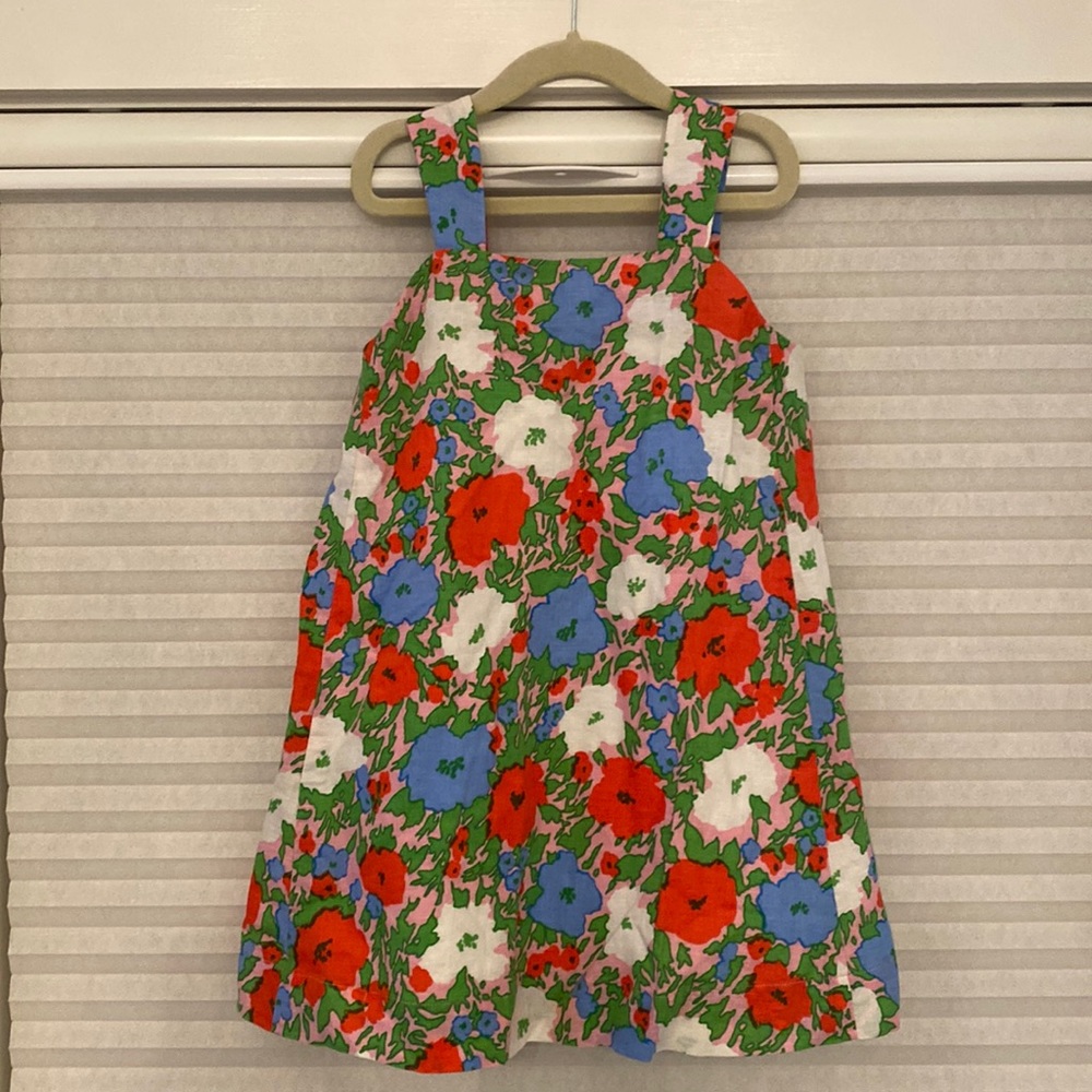 NWT! J. Crew floral linen dress with back ties